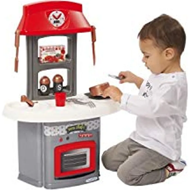 Ecoiffier Chef italienische Küche, Spielküche für Kinder ab 1,5 Jahren mit integriertem Spülbecken, mehrfarbig