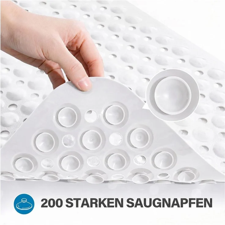 Forrlite Badematte Badewannenmatte rutschfest, BPA Frei Antirutschmatte, 100x40 cm, Extra Lang Duschmatte Schnelltrocknend & Maschinenwaschbar Schimmelresistent Badewanne Badematte, Transparent – Bild 3