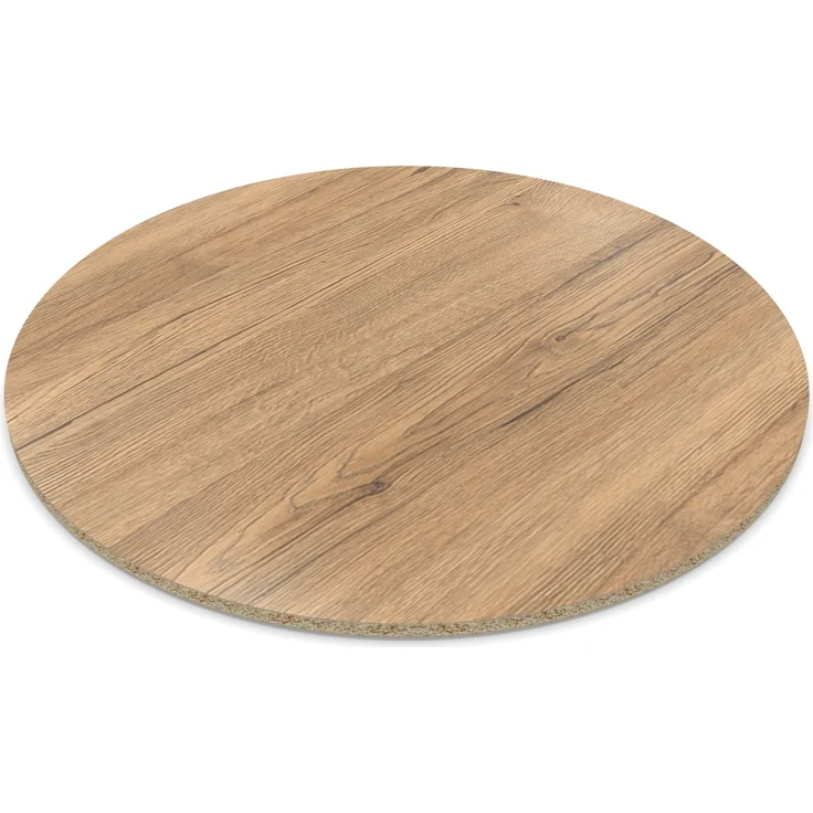Dekor Spanplatte 28mm Tischplatte rund melaminharzbeschichtet Eiche Sanremo Classic mit ABS Kante - Größe 150 x 150 cm - Höhe 2,8 cm - Farbe Eiche Sanremo Classic – Bild 3