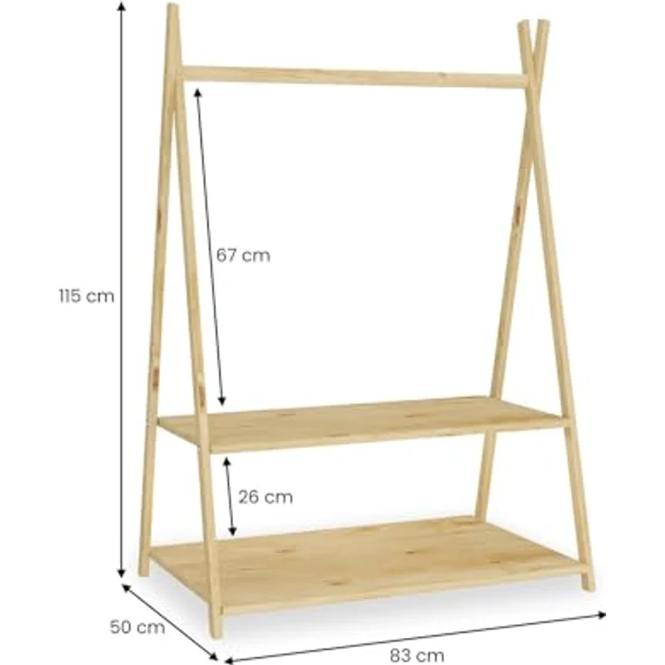 IDIMEX Kinderkleiderschrank DANILO Kindergarderobe freistehend Ablage Tipidesign – Bild 6