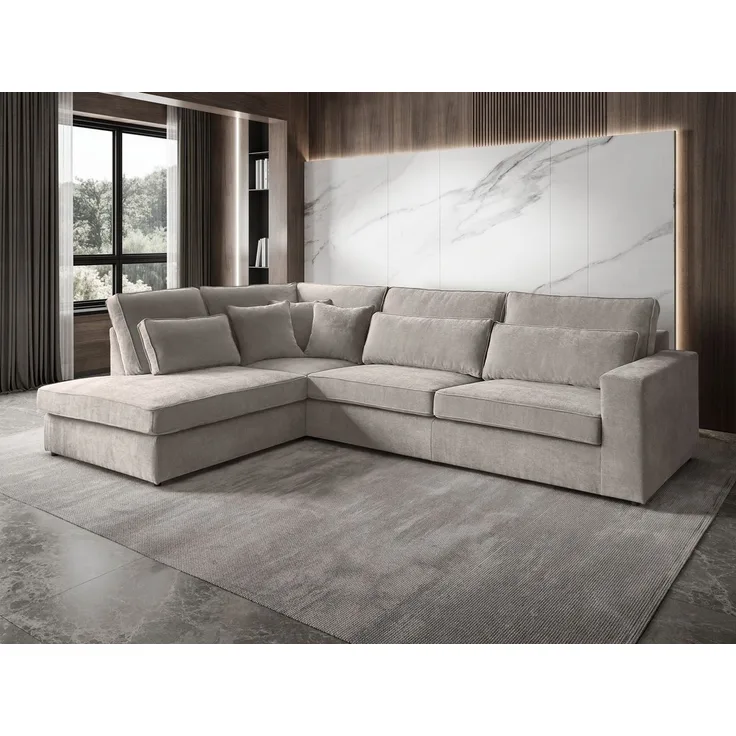 Beautysofa Ecksofa mit dekorativen Kissen PARMA, im modernes Design, klassische Polsterecke inklusive Wellenfedern