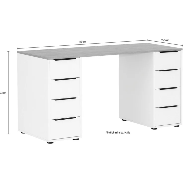 Schildmeyer Schreibtisch Elma 701966 Pistazie/Eiche hell Dekor, 140 x 55,5 x 73,1 cm – Bild 3