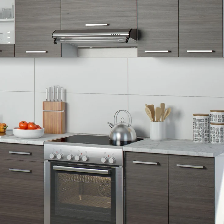 Küchenzeile R-Line Edelgrau/Weiß 240 cm, AP Marmor Vicco – Bild 5