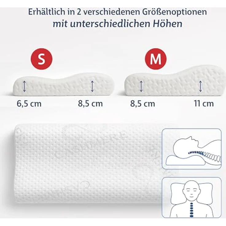 FMP Matratzenmanufaktur Kopfstützkissen FMP Visco ErgoKissen, Nackenstützkissen, Nackenkissen, ergonomisch geformtes Nackenstützkissen, Nackenkissen – Bild 4