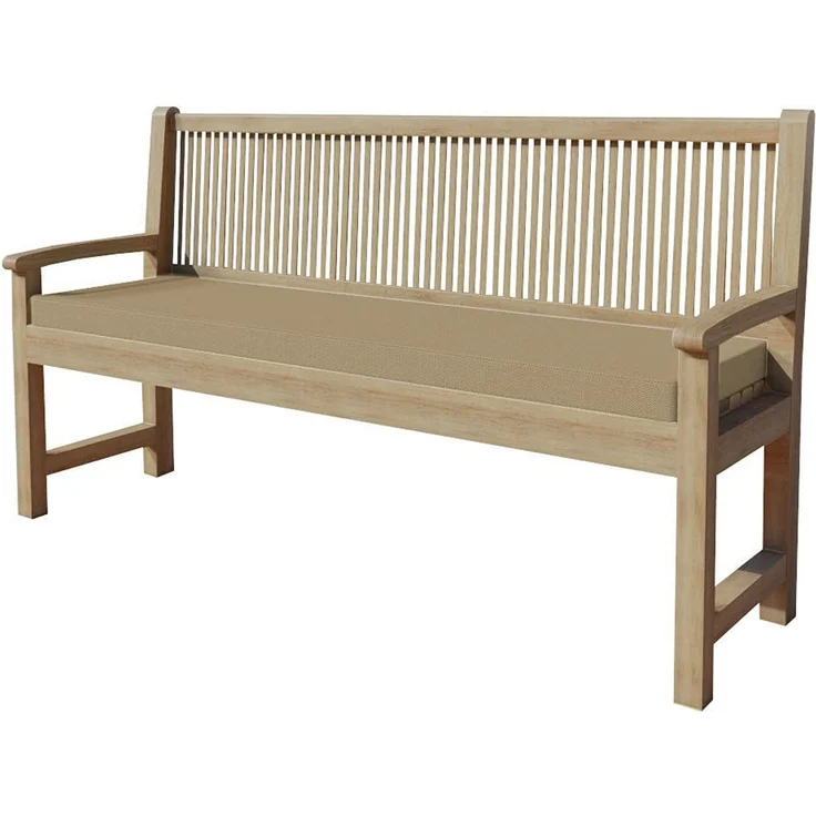 chilly pilley Bankkissen Bankauflage Polsterauflage Reißverschluss mit Schlaufen Kissen für Gartenbank Gartenbankauflage für Gartenmöbel Sitzkissen & Rückenkissen Outdoor (130 x 40 x 5 cm, Beige)