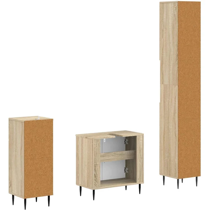 vidaXL 3-teiliges Badezimmer-Schranksystem HAARLEM Sonoma-Eiche 3417857 – Bild 6