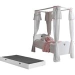 Himmelbett Kamila 211x96x187 Komplettzimmer MDF Weiß