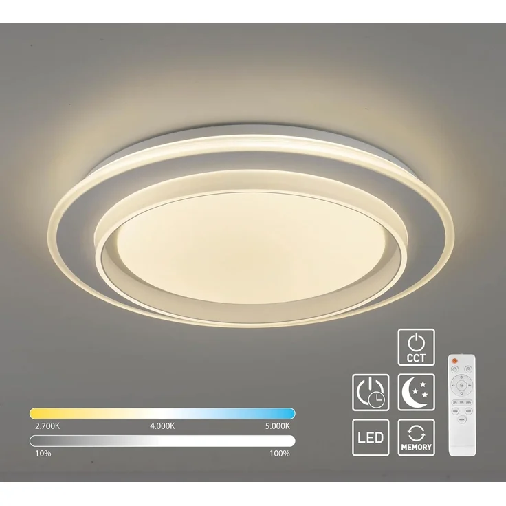 JUST LIGHT LED-Deckenleuchte 14296-16, 20W, CCT, 2700lm, IP20, weiß – Bild 2