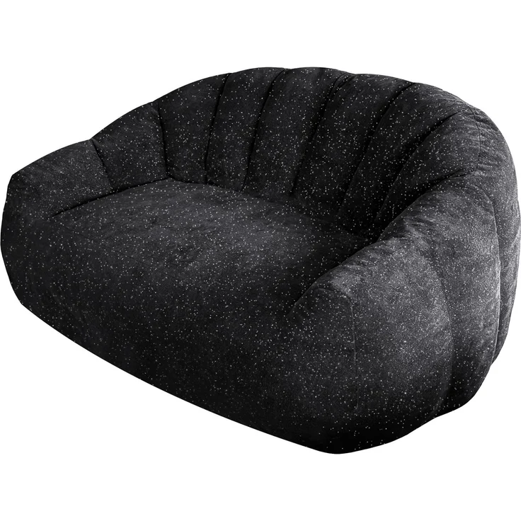 Sitzsack-Sessel 140cm×98cm×61cm in Schwarz mit Armlehnen und weichem Flanellbezug – Bild 2