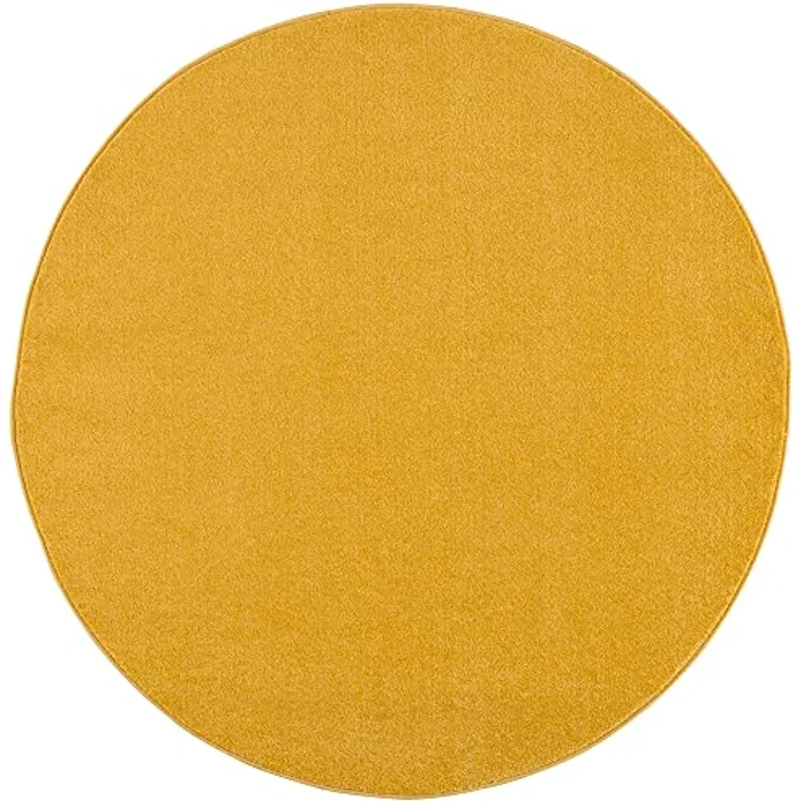 Sanat Teppich Uni, rund, Höhe: 13 mm, robuster Kurzflorteppich, große Farbauswahl, Wohnzimmer, alle Räume – Bild 7