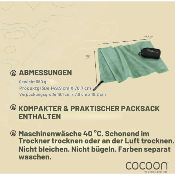 Cocoon TTE07-XL Mikrofaser Polyester Grün Monochromatisch XL 80% Maschinenwäsche – Bild 3