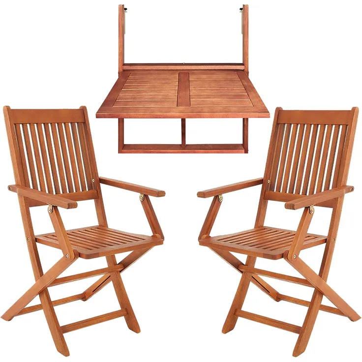 CASARIA® Balkonset 3-tlg Holz Wetterfest