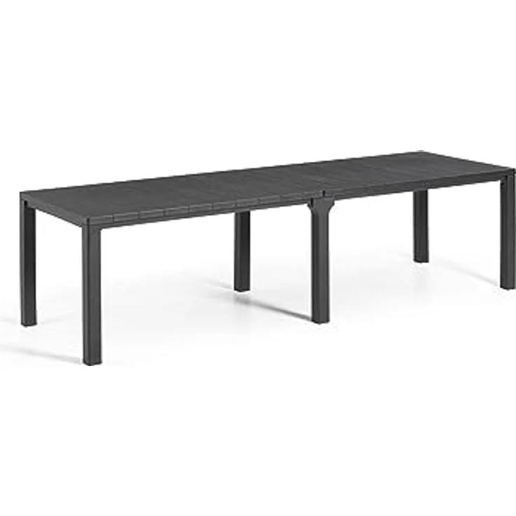 Keter Gartentisch 'Julie', rechteckig, Graphit, 292.9x75x89.4 cm, Kunststoff, wetterfest, UV-beständig, mit Schirmloch, für bis zu 10 Personen – Bild 1