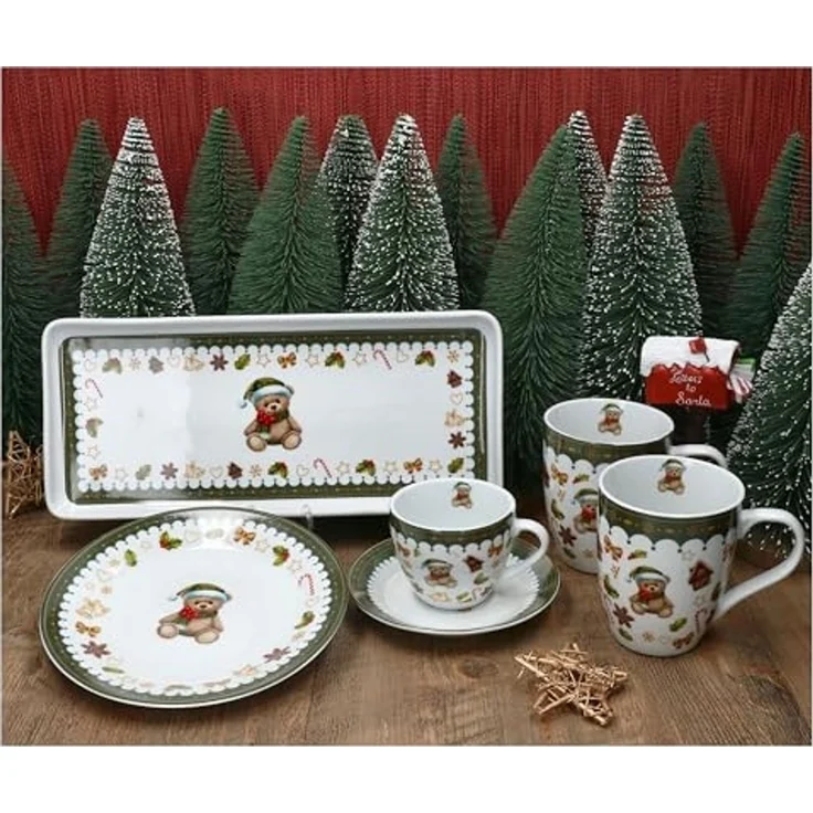 MamboCat Servierplatte Friend Weihnachts-Kuchenplatte rechteckig Porzellan 35x15,5 cm, Porzellan – Bild 5