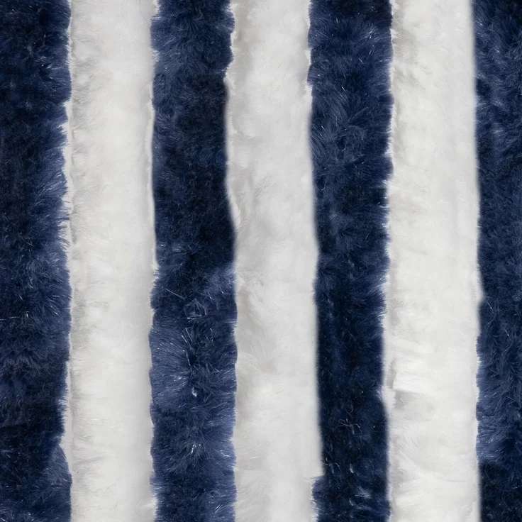 Moritz Flauschvorhang aus Chenille 56 x 185 cm blau weiß Türvorhang als Fliegenschutz Insektenschutz für Camping Wohnwagen – Bild 1