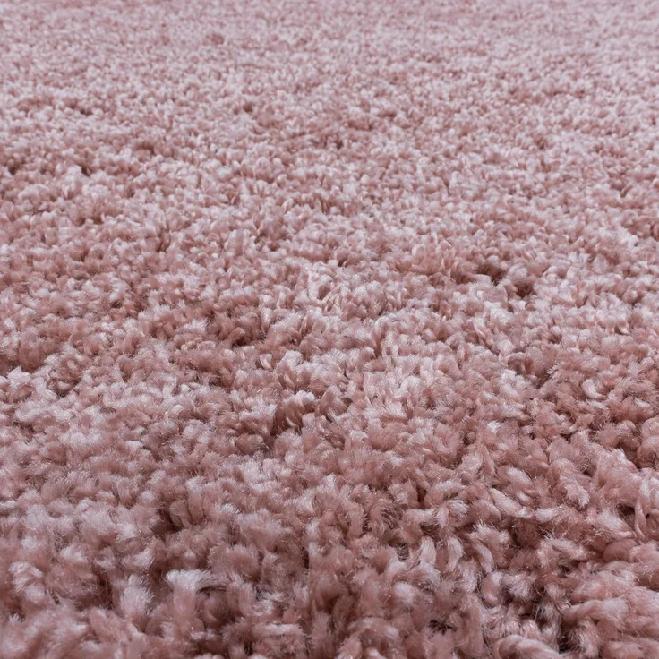 Carpetsale24 Shaggy Hochflor Teppich Wohnzimmer 250x350 (240x340 cm) Rosa - Modern Flauschiger Teppich Extra Weich, Pflegeleicht und Einfarbig - Teppich für Schlafzimmer, Esszimmer und Küche – Bild 5