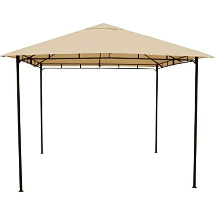 GRASEKAMP Qualität seit 1972 Pavillon Rimini Flex 3x3 m Beige Party Zelt Antik Garten