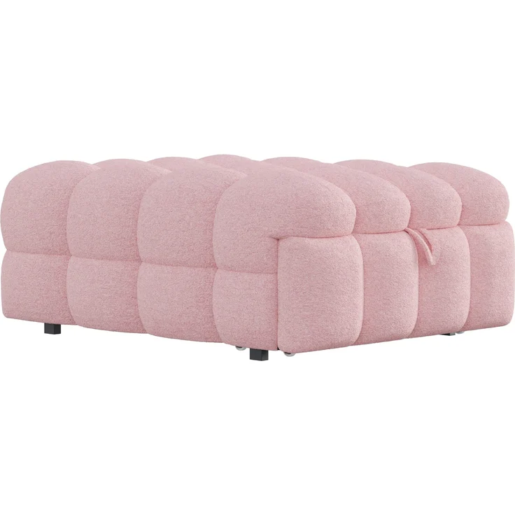 ZUBALIYA Schlafsofa, Bouclé-Bezug, Ausziehbett, Rosa – Bild 5