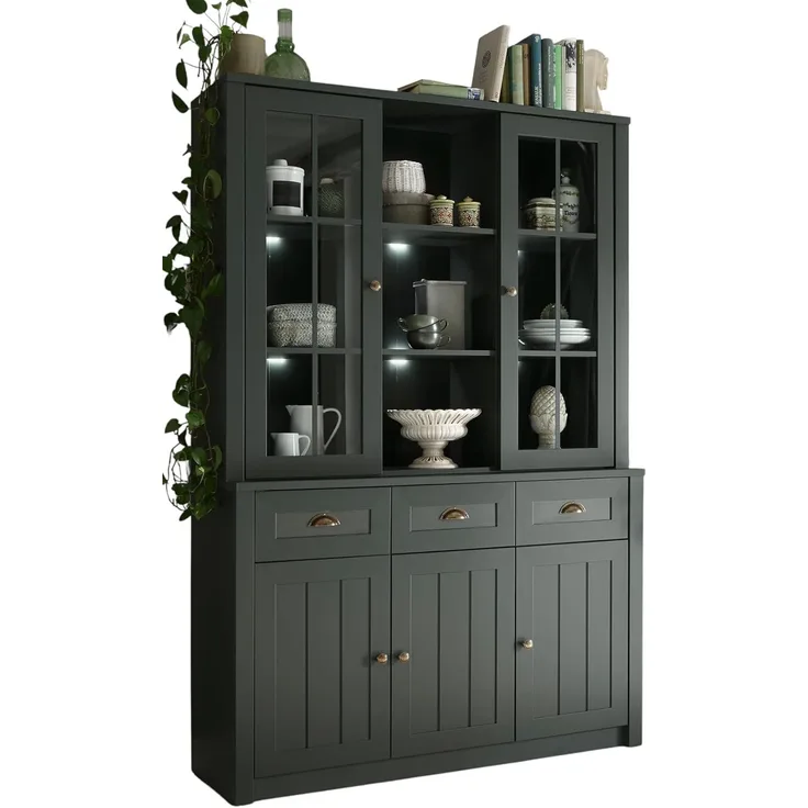 Buffetschrank Forres in grün Landhaus 130 x 196 cm