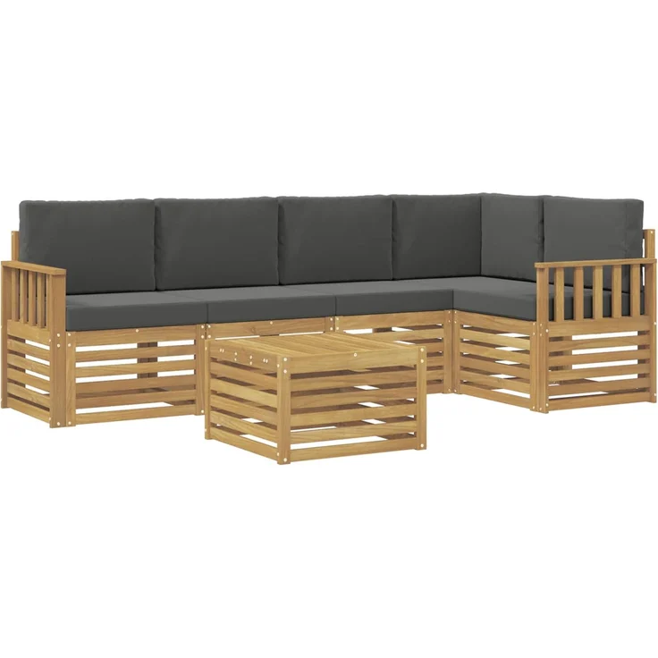 vidaXL Outdoor-Sofagarnitur 6 stk. 5-Sitzer Weiß und Anthrazit 3391867 – Bild 2