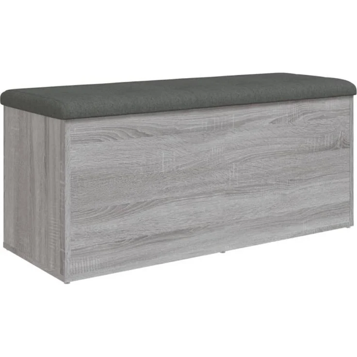Sitzbank mit Stauraum, Holzwerkstoff, Grau Sonoma, 102 x 42 x 45 cm – Bild 1