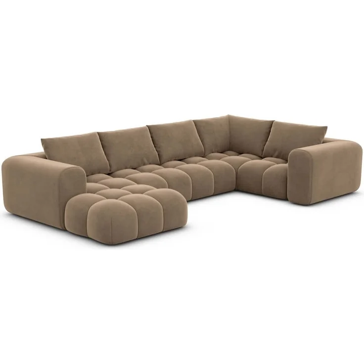 Wohnlandschaft Casaluna U Form - Samtstoff - Braun - Links – Bild 1