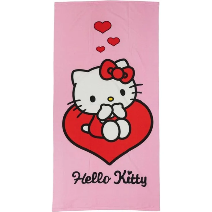 Hello Kitty Strandtuch Hello Kitty Kinder Mikrofaser Strandtuch Badetuch 70x140 cm – Bild 3