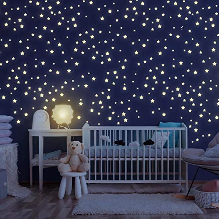 Homery Sternenhimmel 400 Leuchtsterne selbstklebend mit starker Leuchtkraft, fluoreszierende Leuchtsterne Wandtattoo & Wanddeko Aufkleber für Baby, Kinder oder Schlafzimmer (Leuchtsterne) – Bild 2