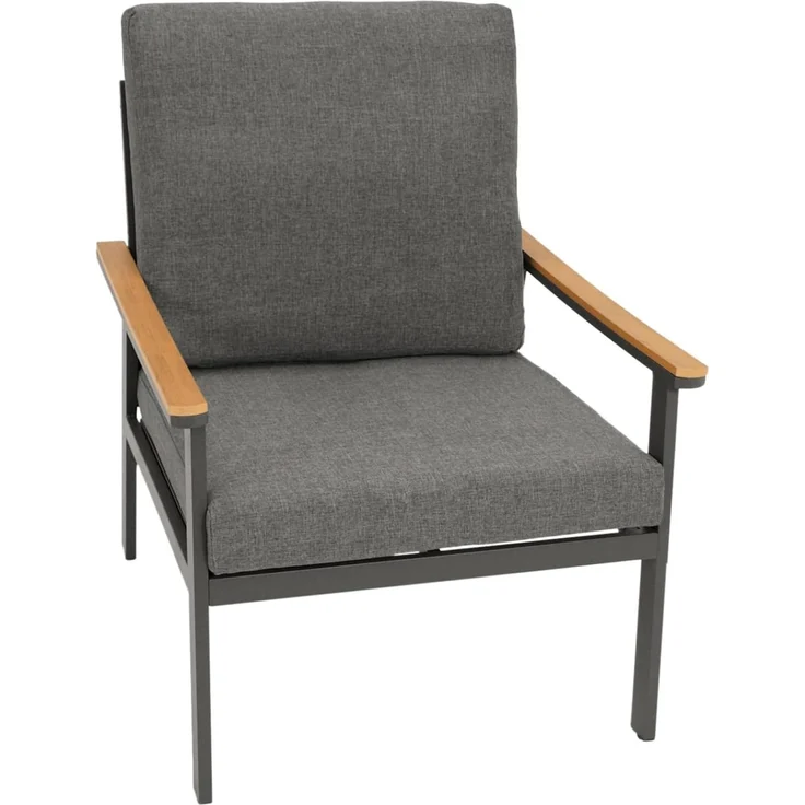 DEGAMO Gartenlounge-Set CALGARY 4-teilig, Aluminium anthrazit, Polster grau, extra grosse Ausführung – Bild 3