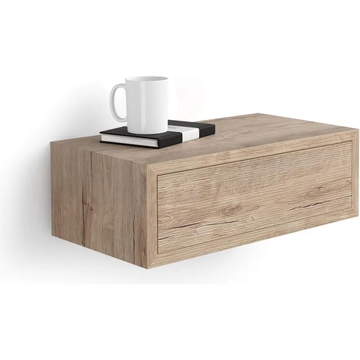MOBILI FIVER, Nachttisch Riccardo, Eiche, 45 x 25 x 15 cm, Made in Italy