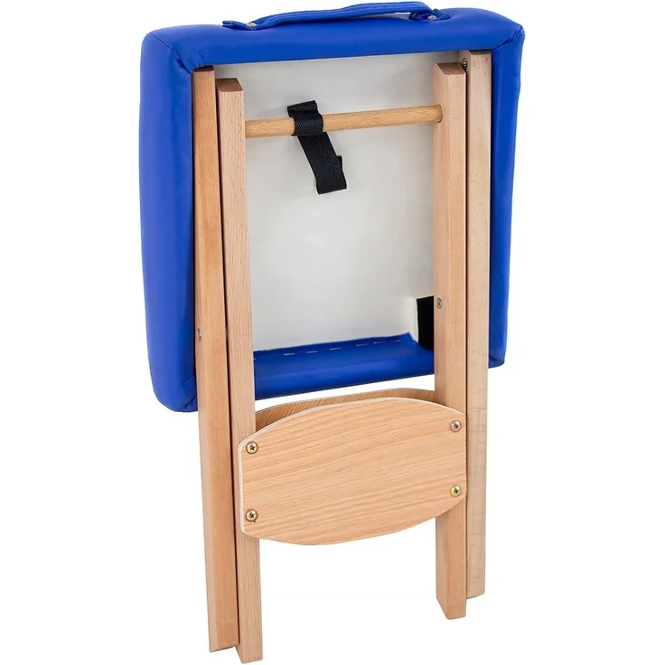 QUIRUMED Klapphocker aus Holz mit Sitz, orange gepolstert, vielseitig einsetzbar, Beistelltisch, Fußstütze, Kunstleder, transportabel, bis 100 kg, 33 x 33 x 48 – Bild 5