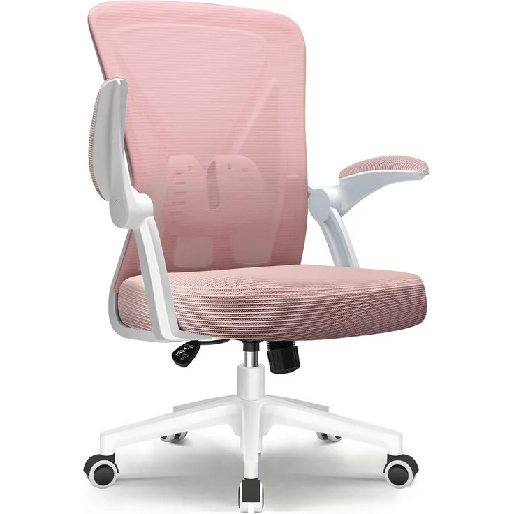 Adormii Bürostuhl Bürostuhl mit klappbaren Armlehnen,Ergonomischer Bürostuhl (Drehstuhl 360° mit Höhenverstellbarer Lendenwirbelstütze,Verstellbarer gepolsterten Armlehnen,Wippfunktion bis 125°,geräuscharmen Rollen,Höhenverstellbar), Atmungsaktiver Net...
