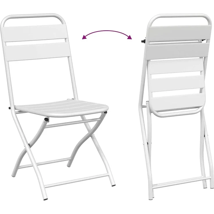 vidaXL Gartenklappstuhl 2 pcs Weiß 42 x 52 x 82 cm 42002938 – Bild 10