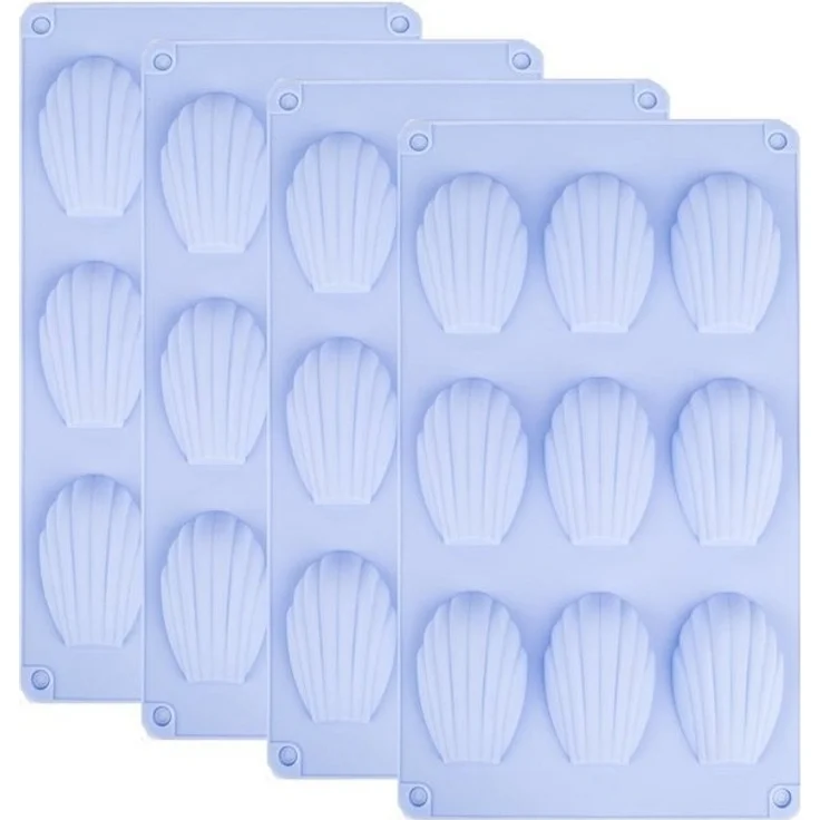 mixed24 Silikonform 4er Set Silikon Madeleine Backformen Bärentatze Muschel, (4-tlg) – Bild 2