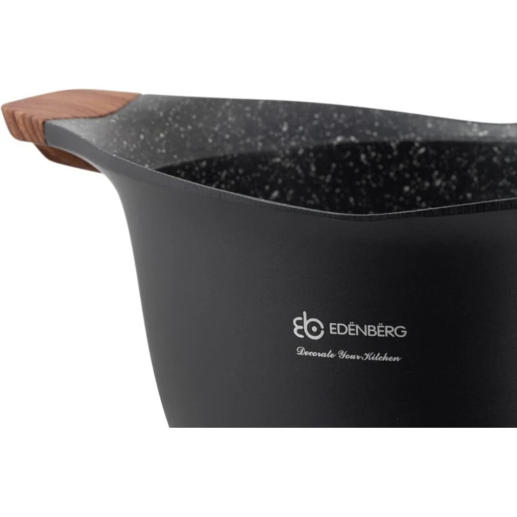 Edenberg Topf-Set Modernes Topfset, schwarze Töpfe, braune Griffe, Pfanne, Kasserolle, Aluminium, Keramik (Sehr hohe Qualität, 15-tlg, Zeitloses Design des Topfsets. Eine ideale Geschenkidee) – Bild 3