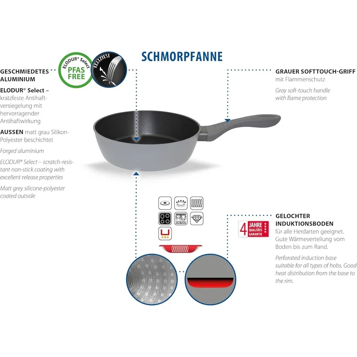 Schmorpfanne ELODUR SELECT D 24 cm grau – Bild 1