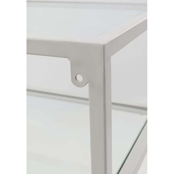 Kare Design Konsole Loft Greige, 80x85 cm Ablage aus Glas, Minimalistisch, Wohnzimmer, Flur – Bild 5