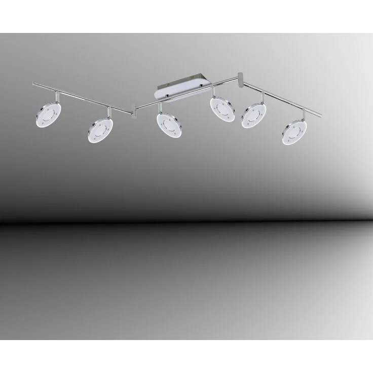 TRANGO LED Deckenstrahler, 6-flammig 2002-068 LED Wohnzimmer Lampe OLI in Chrom-Optik inkl. 6x 5 Watt LED Modul I Deckenlampe I Deckenstrahler I Deckenleuchte, Schlafzimmer-Leuchte schwenkbar und drehbar – Bild 1