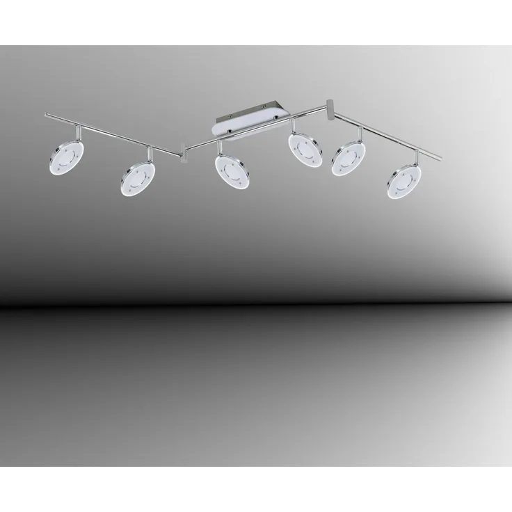 TRANGO LED Deckenstrahler, 6-flammig 2002-068 LED Wohnzimmer Lampe OLI in Chrom-Optik inkl. 6x 5 Watt LED Modul I Deckenlampe I Deckenstrahler I Deckenleuchte, Schlafzimmer-Leuchte schwenkbar und drehbar