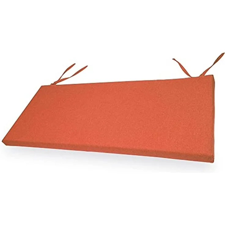 chilly pilley Bankkissen Bankauflage Polsterauflage Reißverschluss mit Schlaufen Kissen für Gartenbank Gartenbankauflage für Gartenmöbel Sitzkissen & Rückenkissen Outdoor (120 x 40 x 5 cm, Orange) – Bild 6