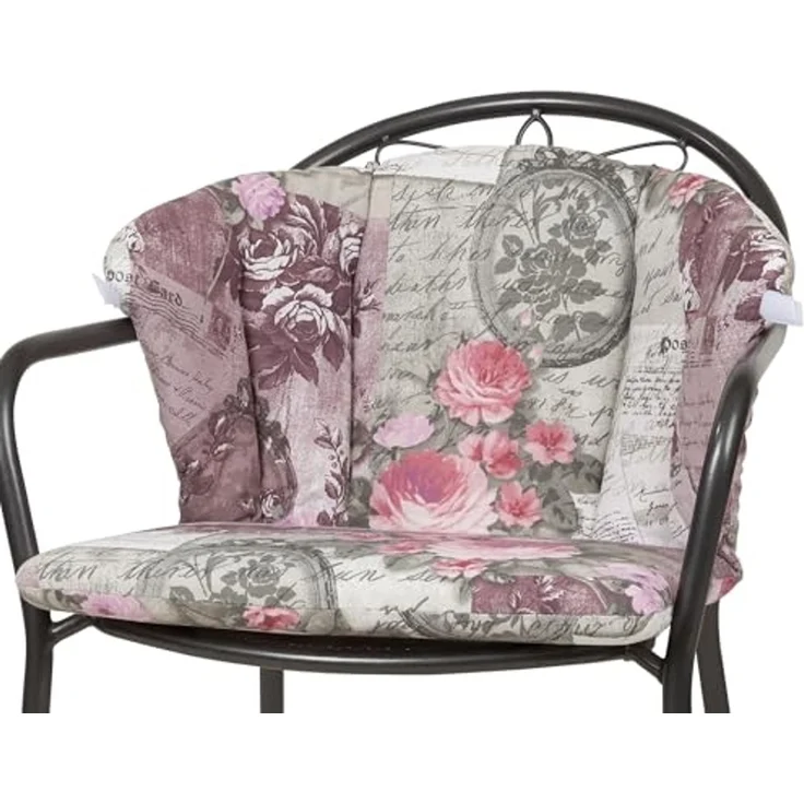 KETTtex Polsterauflage für Royal Garden MWH Sessel Elegance 0798 rosa-grau Blumen Landhaus, (1 St) – Bild 1