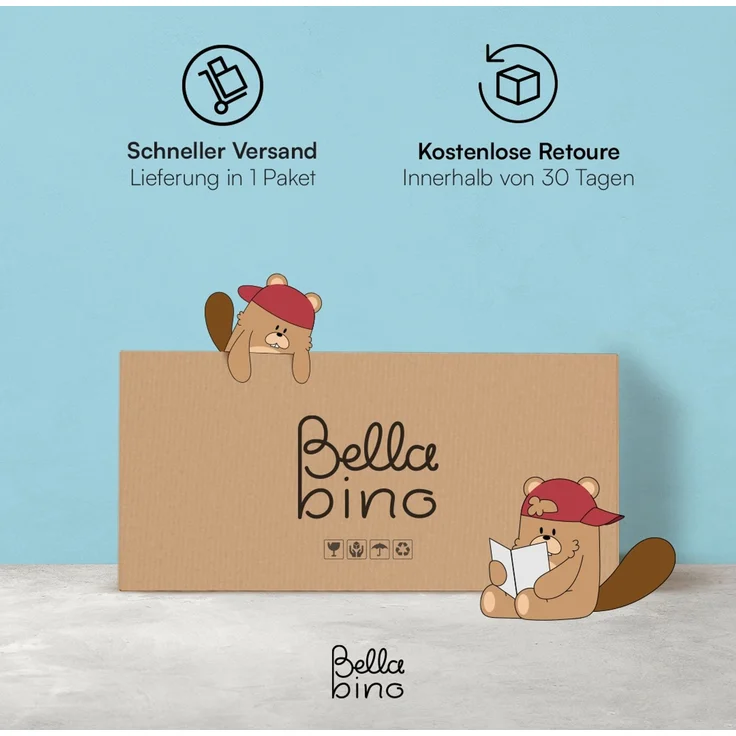 Bellabino 'Vere' Bodenbett 90x200 cm, weiß, Massivholz Kiefer, Montessori Kinderbett mit Rausfallschutz und Lattenrost – Bild 8