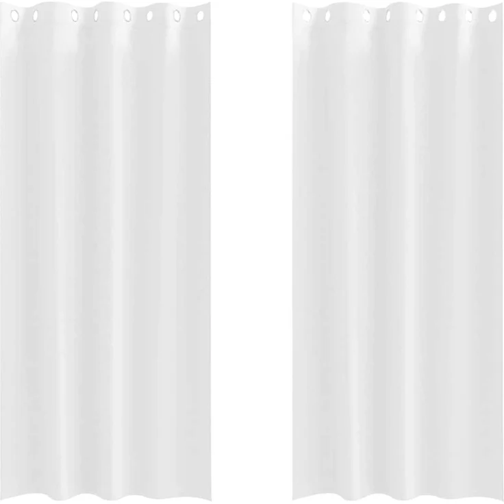 vidaXL Verdunkelungs-Vorhänge mit Ringen 2 stk. Reinweiß 245 x 140 cm 4107386 – Bild 2