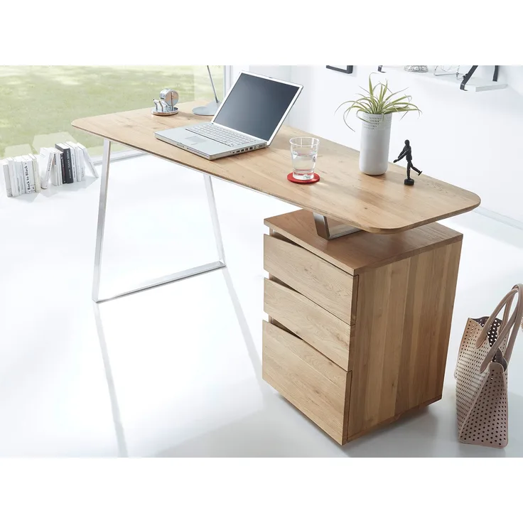 Schreibtisch >Tartu< in Asteiche geölt aus Massivholz - 150x75x67cm (BxHxT)