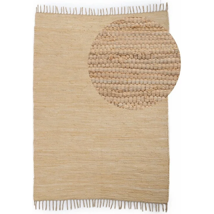 carpetfine Teppich Kelim Chindi uni, auch als Läufer, rechteckig, Höhe: 5 mm, Wendeteppich, reine Baumwolle, handgewebt, Uni-Farben, mit Fransen – Bild 1