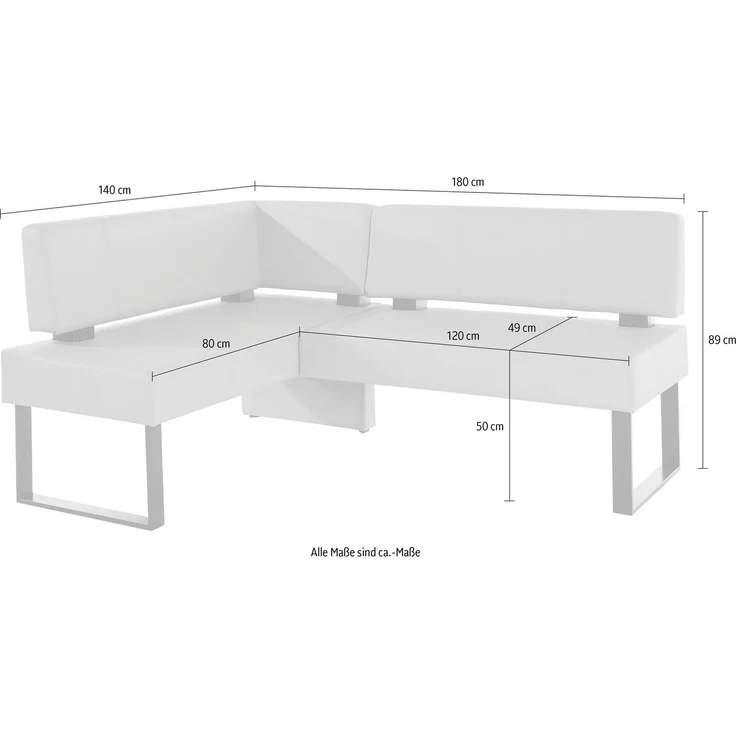 Home affaire Eckbank Oliver mit Metallgestell, Küchenbank, verschiedene Bezüge Cord Esszimmerbank OTTOs Choice – Bild 3