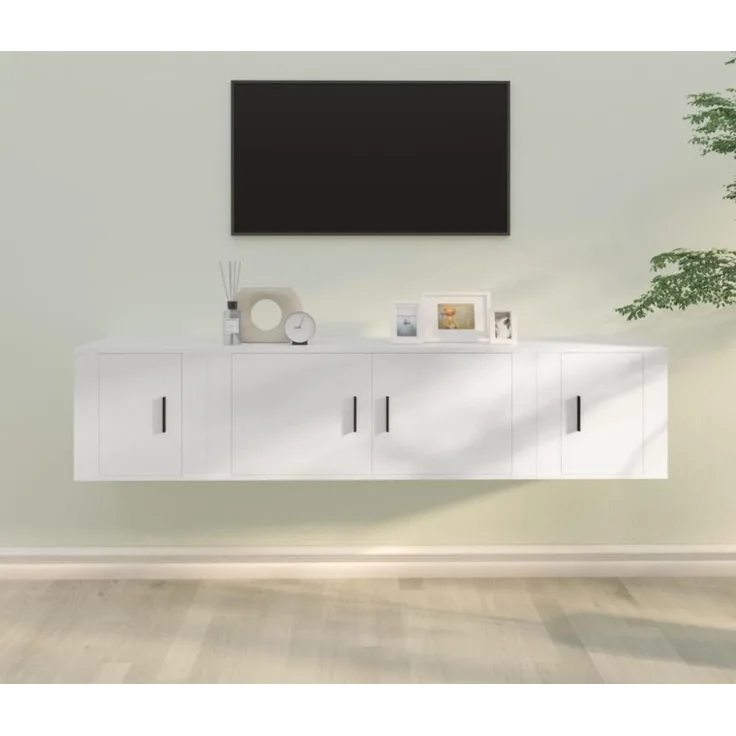 vidaXL 3-tlg. TV-Schrank-Set Weiß Holzwerkstoff 3188414