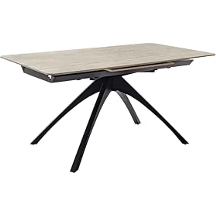 CERRITO Auszugstisch - Beige-marmoriert / Schwarz-matt-lackiert – Bild 2