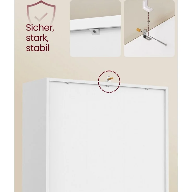 VASAGLE Bücherregal, Regal, Aufbewahrungsregal, mit 4 Fächern, Standregal, Würfelregal, für Wohnzimmer, Homeoffice, Esszimmer, wolkenweiß – Bild 3