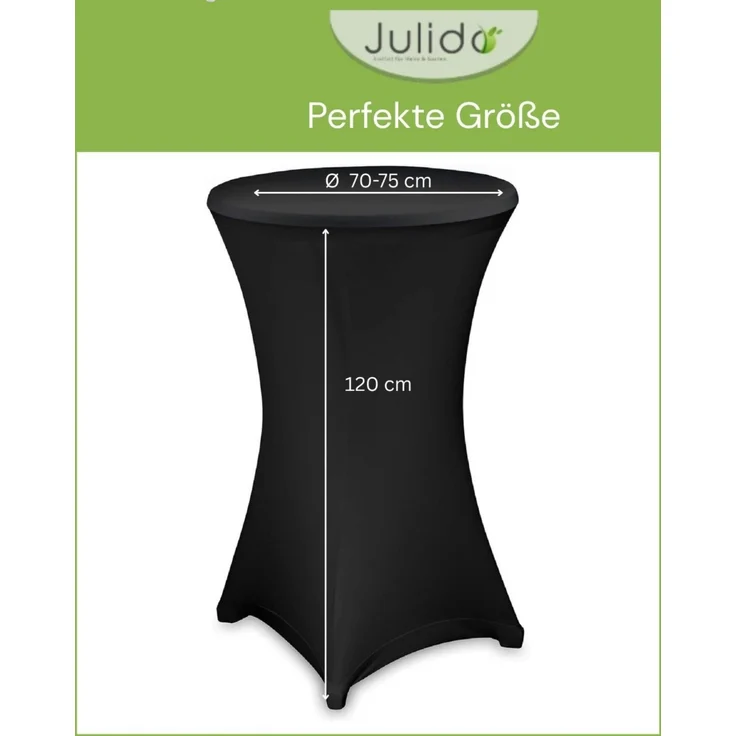 6x Stehtischhusse Husse Stehtisch Schwarz Stretch Ø70cm Bistrotisch Stehtische – Bild 2